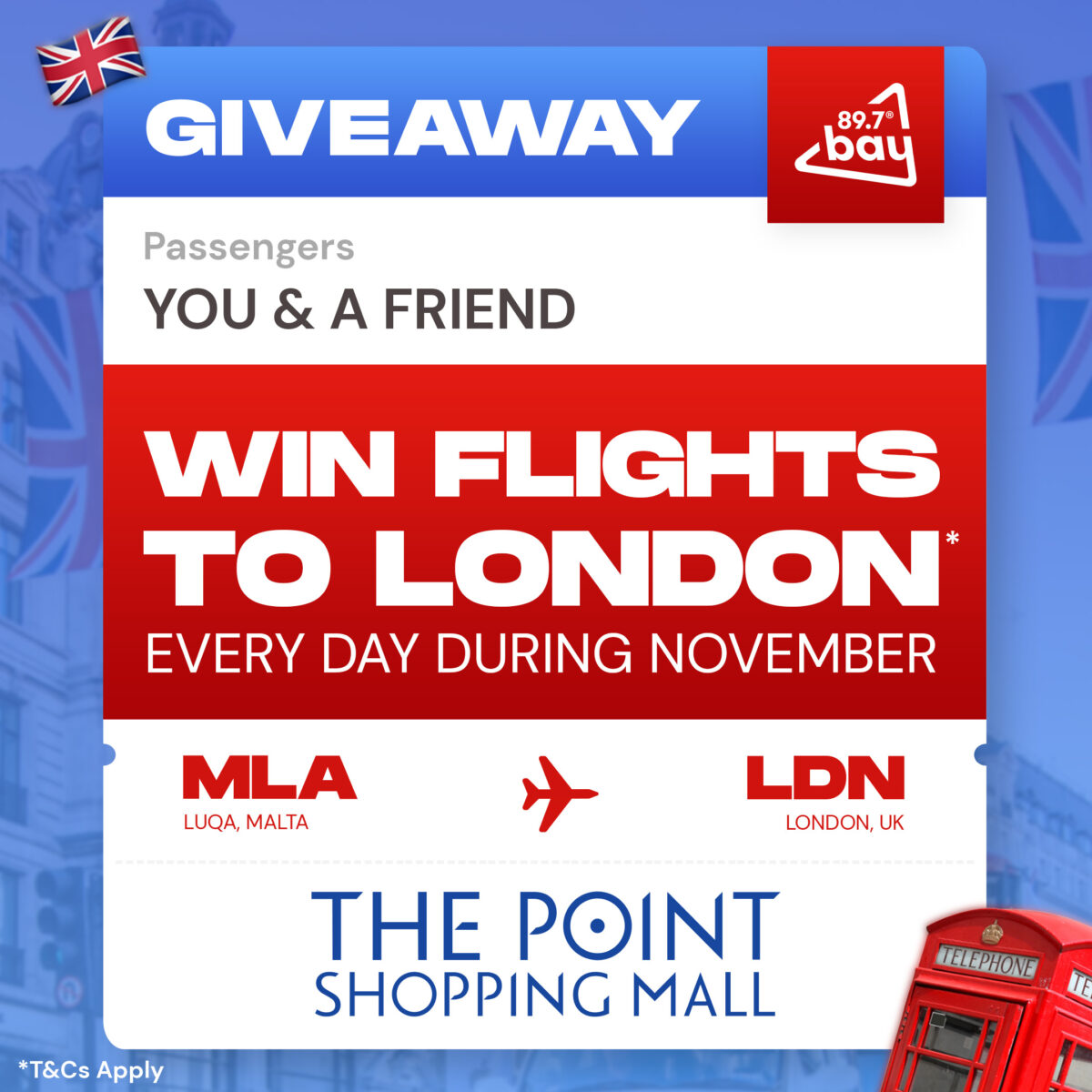 Win FREE Flights to London Every Day** with The Point! The Point